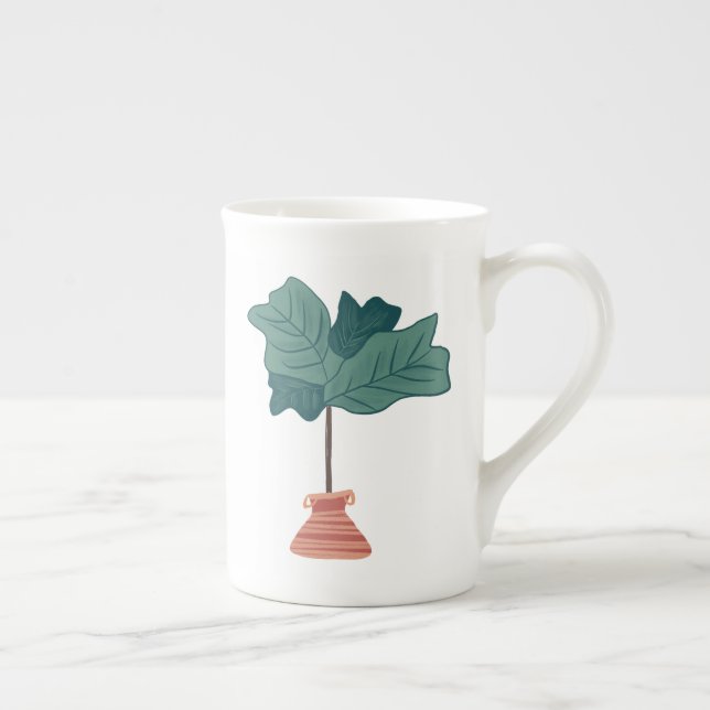 Caneca De Porcelana Ilustração de Planta de Árvore Inativo Casa Greene (Direita)