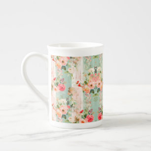 Caneca De Porcelana Ilustração Vintage Shabby Chic