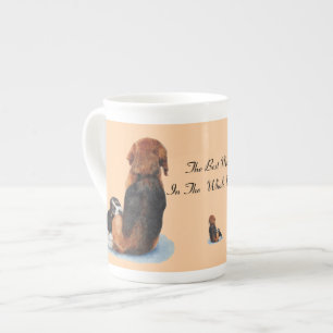 Caneca De Porcelana imagem do cão de afago da mamã do filhote de