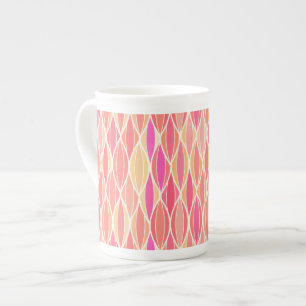 Caneca De Porcelana Impressão de Fita do Século de médio - rosa, coral