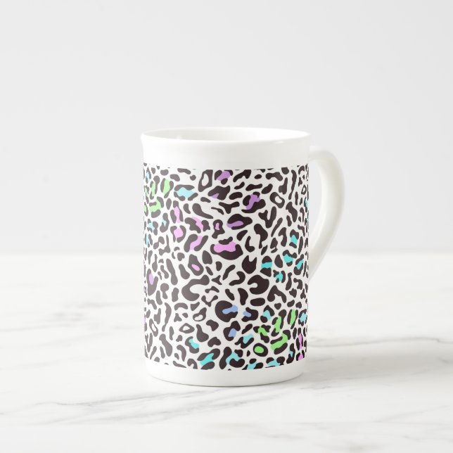 Caneca De Porcelana Impressão Pastel Leopard (Frente Esquerda)