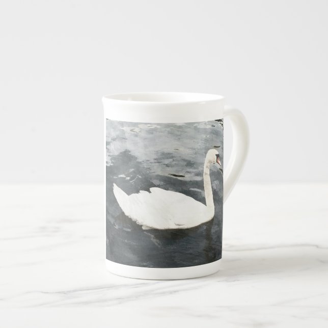 Caneca De Porcelana Impressionista Swan (Frente Esquerda)