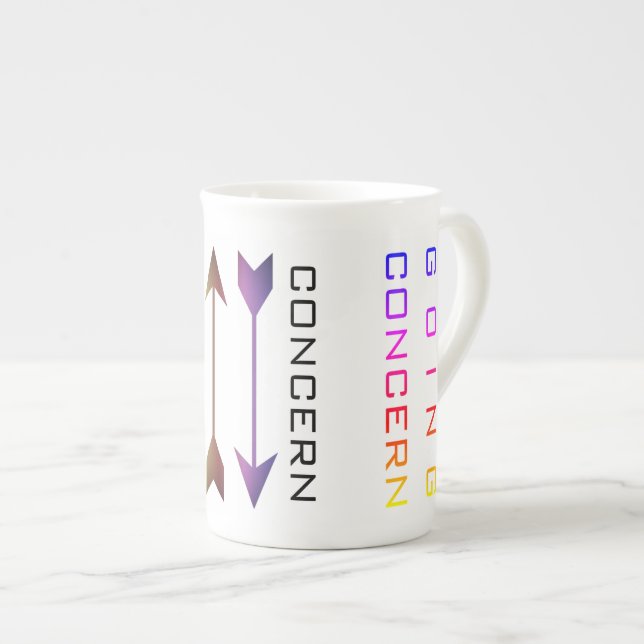 Caneca De Porcelana "Indo à Preocupação" (Frente Esquerda)