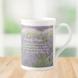 Caneca De Porcelana Inspirational Serenity Prayer Lavender Garden