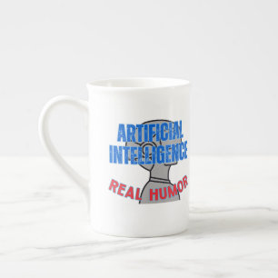 Caneca De Porcelana Inteligência artificial, humor real.w Branco BG