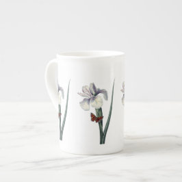 Caneca De Porcelana Íris Azul com Borboleta Botânica