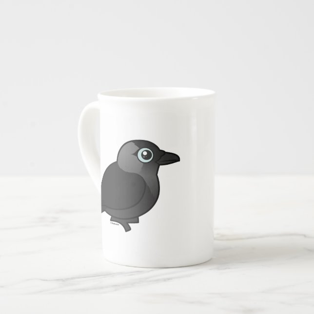 Caneca De Porcelana Jackdaw de Birdorable (Frente Esquerda)