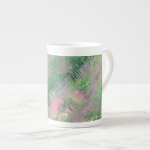 Caneca De Porcelana Jade Green Crystal Gel Pattern