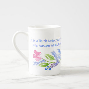 Caneca De Porcelana Jane Austen Lema Floral PORCELANA FINA