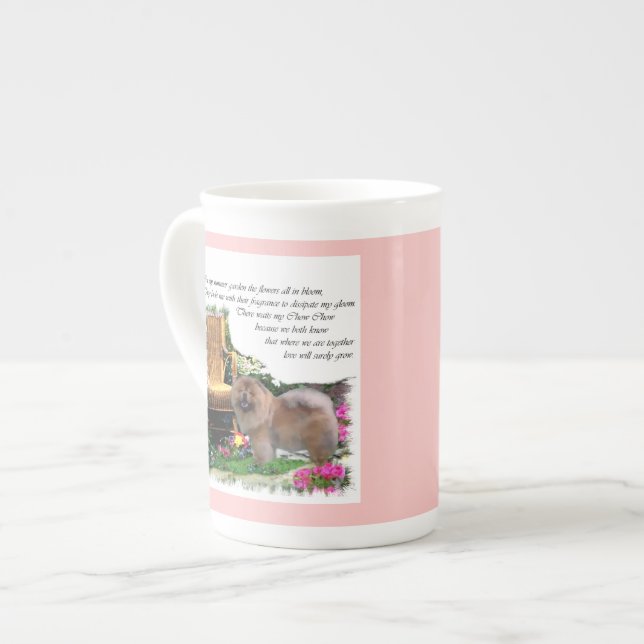 Caneca De Porcelana Jardim de Verão de Chow Art (Frente Esquerda)