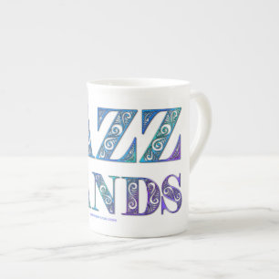 Caneca De Porcelana Jazz artístico do SlipperyJoe Mãos cores vibrantes