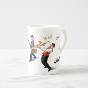 Caneca De Porcelana Jazz Musicians Retro Music Blues Vintage ART