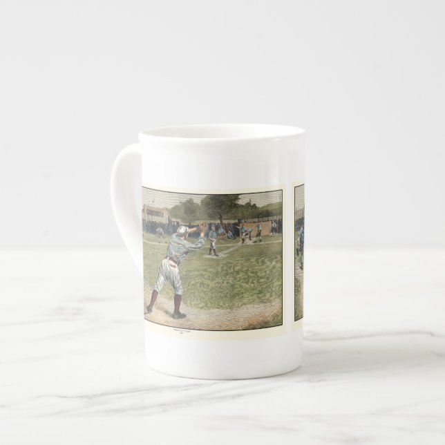 Caneca De Porcelana Jogador de basebol jogado fora na segunda base (Frente Esquerda)