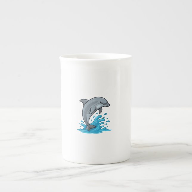 Caneca De Porcelana Joyful Dolphin Splash - Specialty Mug (Frente)