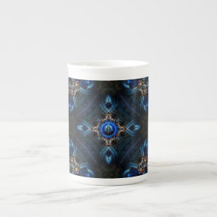 Caneca De Porcelana Kaleidoscope Ouro azul x75 Osso China