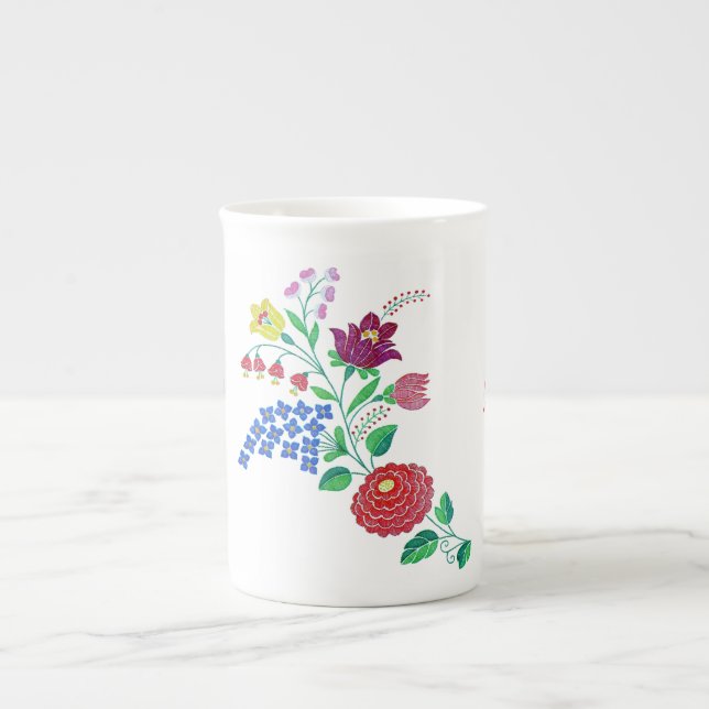 Caneca De Porcelana Kalocsai Flower Stem (Frente)