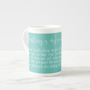 Caneca De Porcelana KNITTING É A MINHA SEGUNDA LÍNGUA Bone China Mug I