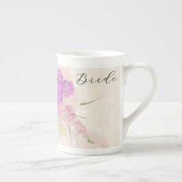 Caneca De Porcelana La Boca Golden blush arco rosa buquê Noiva