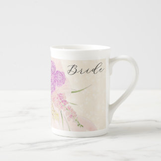 Caneca De Porcelana La Boca Golden blush arco rosa buquê Noiva