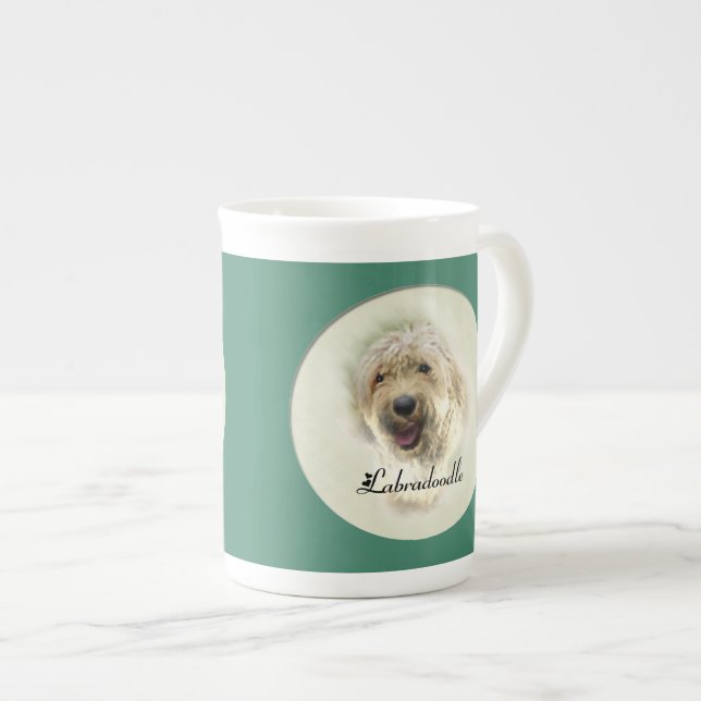 Caneca De Porcelana Labradoodle Art Gifts (Frente Esquerda)