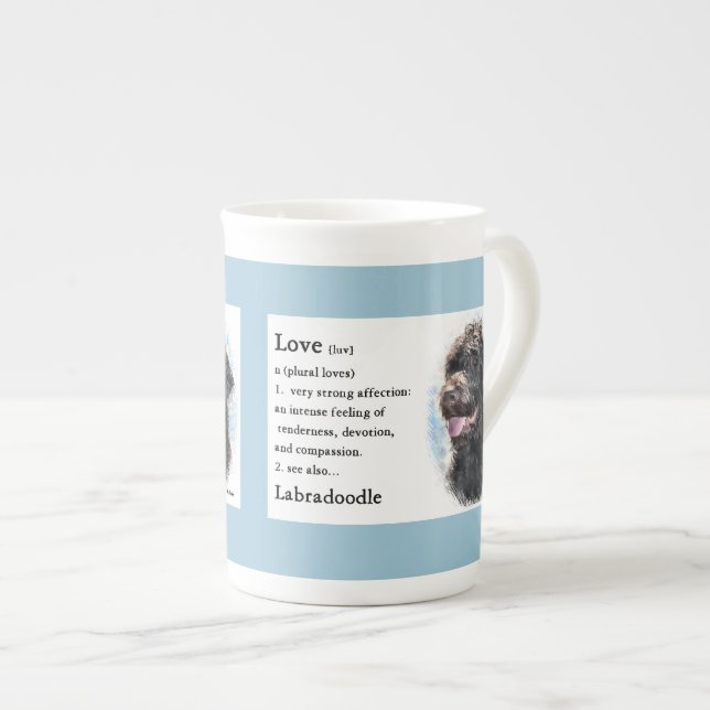 Caneca De Porcelana Labradoodle Love Is Gifts (Frente Esquerda)