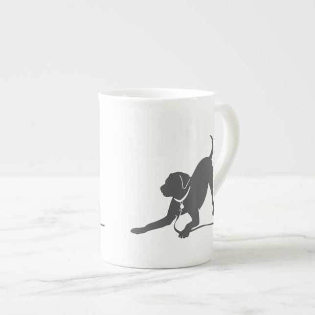 Caneca De Porcelana Labrador: silhueta recuperadora (Frente Esquerda)