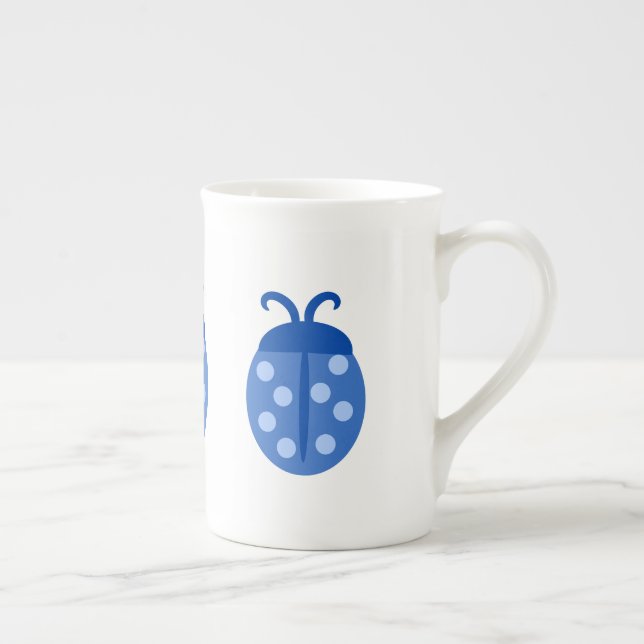 Caneca De Porcelana Ladybug Azul (Direita)