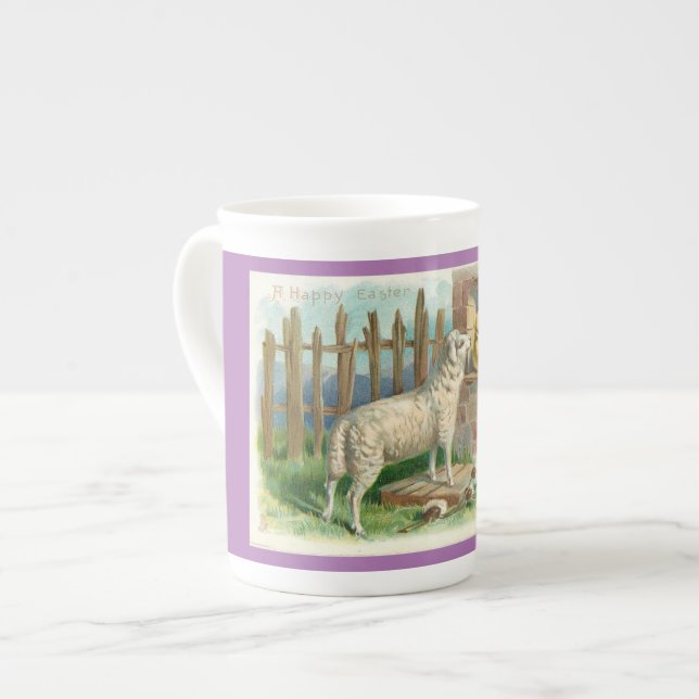 Caneca De Porcelana Lamb Com Pintinhos Especiais (Frente Esquerda)