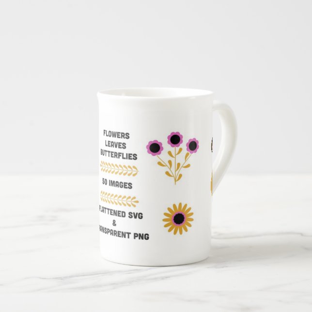 Caneca De Porcelana Lâmpadas e Copas (Frente Esquerda)