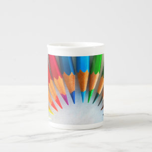 Caneca De Porcelana Lápis coloridos