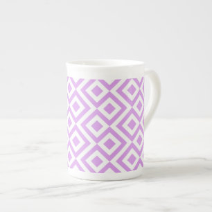 Caneca De Porcelana Lavanda e Branco Meander