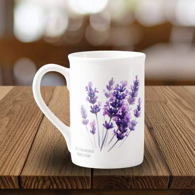 Caneca De Porcelana Lavanda Floral (Criador carregado)