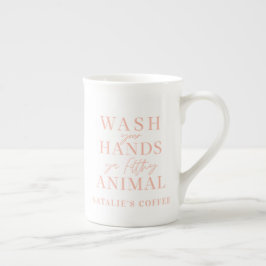 Caneca De Porcelana Lave suas mãos, seu animal sujo engraçado