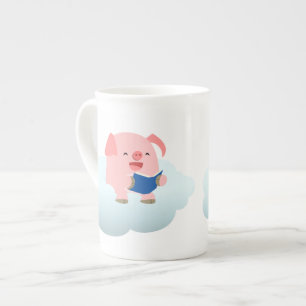 Caneca De Porcelana Leitor de animação em forma de boneco na nuvem Chi