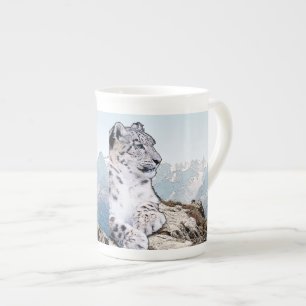 Caneca De Porcelana Leopardo de neve