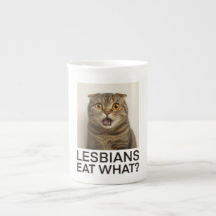 Caneca De Porcelana Lésbicas Comem O Quê Engraçado