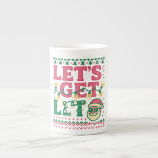 Caneca De Porcelana Let’s Get Lit Christmas Shirt • Funny Ugly Sweater