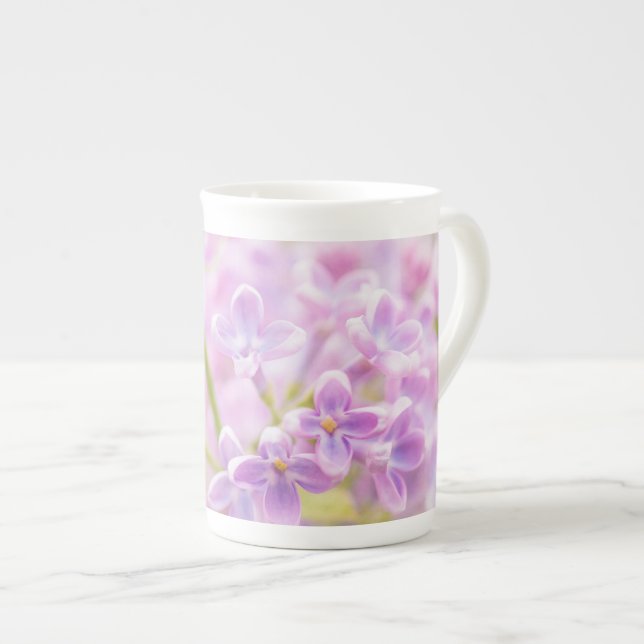 Caneca De Porcelana Lilac Flowers Mist (Frente Esquerda)