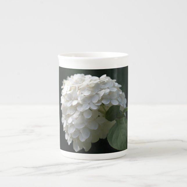 Caneca De Porcelana Limão Branco bonito Hydrangea Mug (Frente)