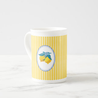 Caneca De Porcelana Limões Amarelos de Amalfi Estilo Mediterrâneo