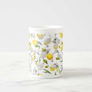 Caneca De Porcelana Limões de aquarela 21