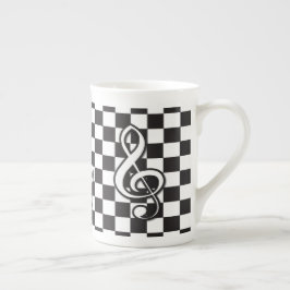 Caneca De Porcelana Limpeza moderna de preto e branco no quadro de con