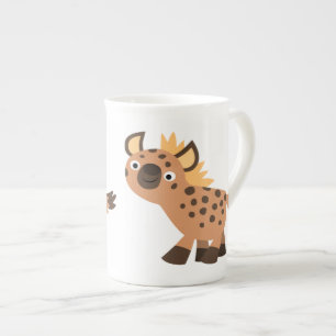 Caneca De Porcelana Linda e Amiga Cartoon Hyena