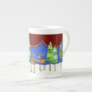 Caneca De Porcelana Lindo-a-Lixeira da árvore de Natal Mug.