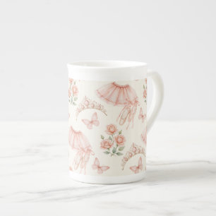 Caneca De Porcelana Lindo desenho inspirado em bailarina cor-de-rosa