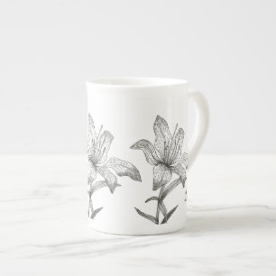 Caneca De Porcelana lírio para personalizar ou personalizar