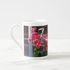 Caneca De Porcelana Lírios Rosa-de-Algodão Vitorianos - Vinha de Marth
