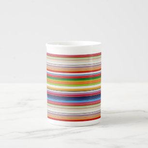 Caneca De Porcelana Listras coloridas quentes