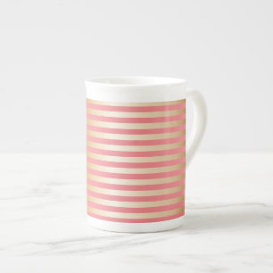 Caneca De Porcelana Listras de Graduação Rosa Suave e Dourado