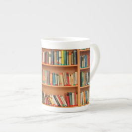 Caneca De Porcelana Livros em Segundo Plano